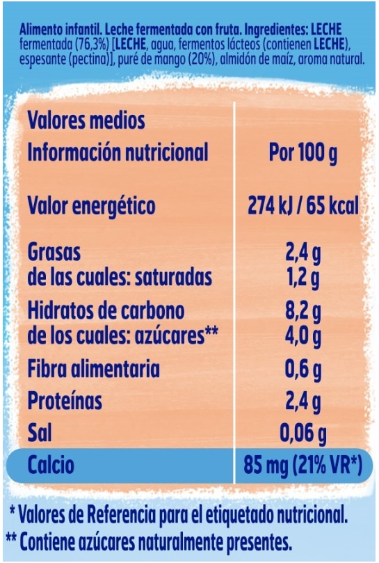 Información nutricional